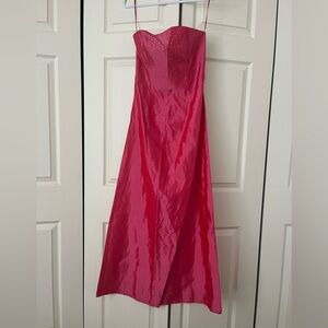 Vintage Gunne Sax pink strapless gown studded maxi dress evening gown size 5 Y2K